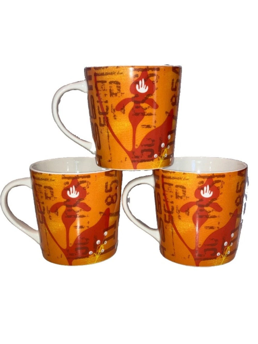 Vintage Set 3 Starbucks Retired Guatemala Collector Orchid Coffee Mug Cup 18 oz